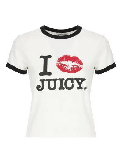 Juicy Couture I Kissed Juicy T-shirt In White