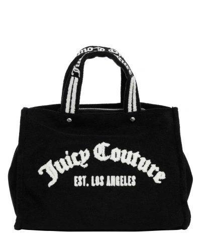 Juicy Couture Iris Towelling Tote Bag In Black