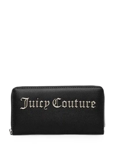 Juicy Couture Jasmine Logo-plaque Zip-around Wallet In Black