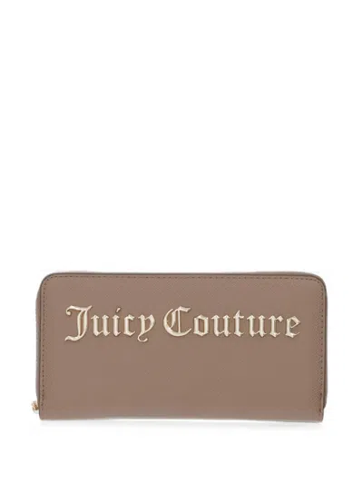 Juicy Couture Jasmine Logo-plaque Zip-around Wallet In Gray
