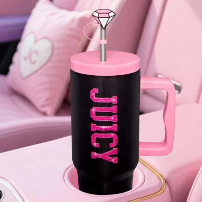 Juicy Couture Jc Goglam Bling Tumbler With Handle And Straw Topper In Pink