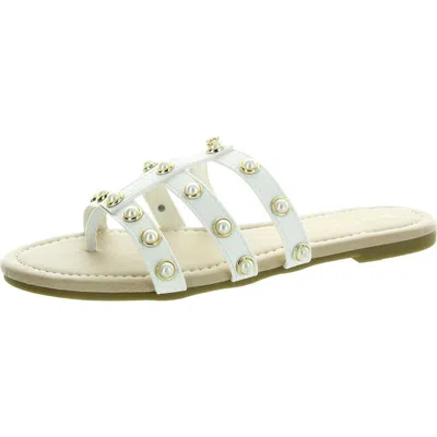Juicy Couture Jczallymae Womens Jeweled Manmade Slide Sandals