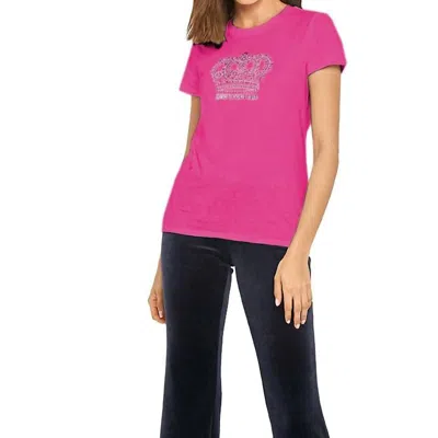 Juicy Couture Jeweled Crown Short Sleeve T-shirt In Pink
