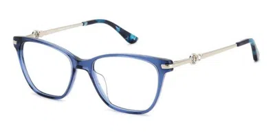 Juicy Couture Ju 242/g Pjp Women's Glasses Blue Size 52 - Free Lenses - Blue Light Block Available In Transparent Blue
