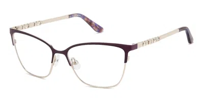 Juicy Couture Ju 275/g Asian Fit B3v Women's Glasses Purple Size 52 - Free Lenses - Blue Light Block Available In Purple On Gold