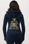 Juicy Couture Juicy For All Heritage Cotton Velour Hoodie In Blue
