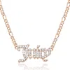 Juicy Couture Juicy Script Crystal Chain Necklace In Gold