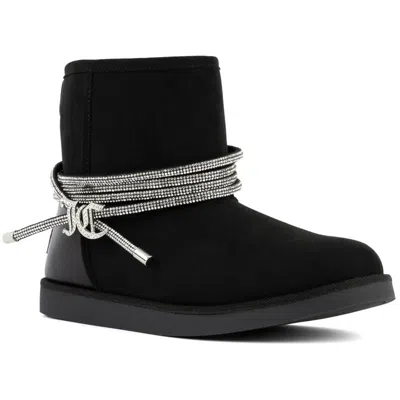 Juicy Couture Kandar Womens Rhinestone Man Made Ankle Boots In Black