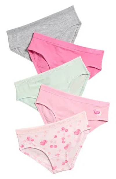 Juicy Couture Kids' 5-pack Assorted Stretch Cotton Bikini Briefs In Multi