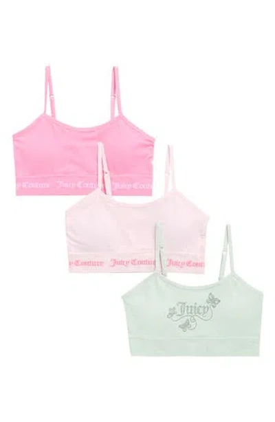 Juicy Couture Kids' Assorted 3-pack Bralettes In Pink