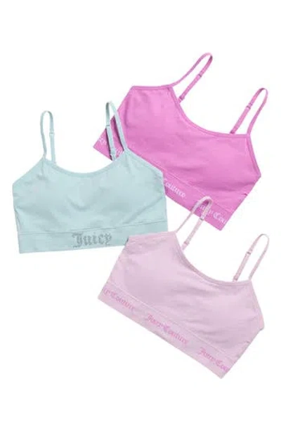 Juicy Couture Kids' Assorted 3-pack Bralettes In Multi