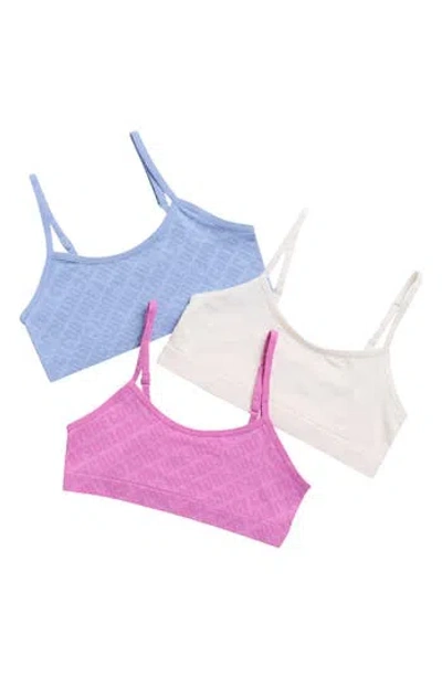 Juicy Couture Kids' Assorted 3-pack Jacquard Bralettes In Moxie Diagonal Logo