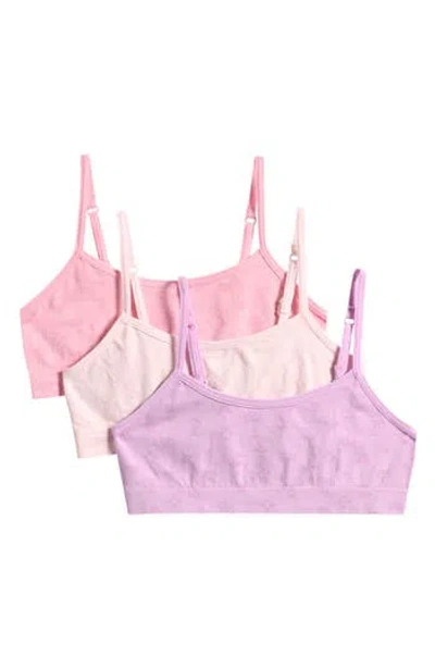 Juicy Couture Kids' Assorted 3-pack Unpadded Jacquard Bralettes In Multi