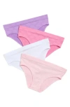 Juicy Couture Kids' Assorted 4-pack Seamless Jacquard Briefs In Pink