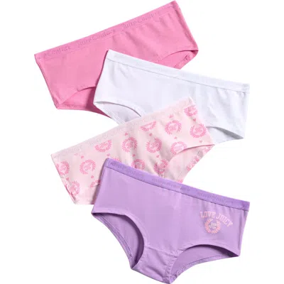 Juicy Couture Kids' Assorted 4-pack Stretch Cotton Boyleg Briefs In Multi
