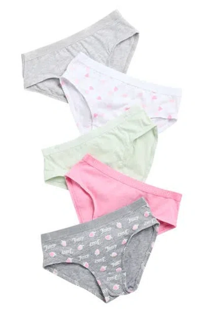 Juicy Couture Kids' Assorted 5-pack Bikini Briefs In Multi