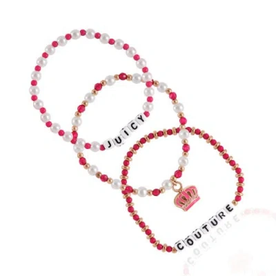 Juicy Couture Kids Beaded Stretch Bracelet Set In Multi