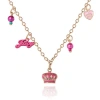 Juicy Couture Kids Crown "juicy" Charm Necklace In Multi