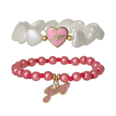 Juicy Couture Kids Kids Pink & White Bracelet Duo In Multi