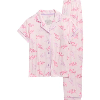 Juicy Couture Kids' Logo Print Two-piece Pajamas In Pink