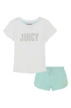 JUICY COUTURE JUICY COUTURE KIDS' LOGO TEE & SHORTS SET