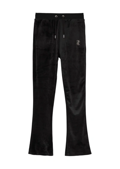 Juicy Couture Kids Logo Velour Joggers (7-14 Years) In Black