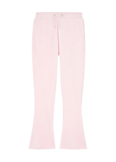 Juicy Couture Kids Logo Velour Joggers (7-14 Years) In Pink Light