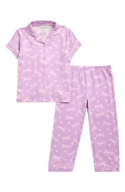 Juicy Couture Kids' Orchid Crown & Heart Pajamas (toddler0 In Purple