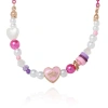 Juicy Couture Kids Pastel Beaded Heart Necklace In Multi