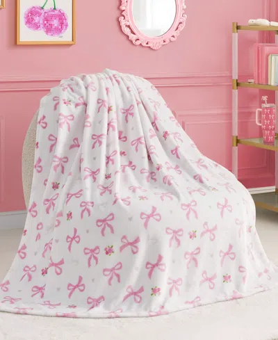 Juicy Couture Kids Plush Throw, 50" X 70" In Pink
