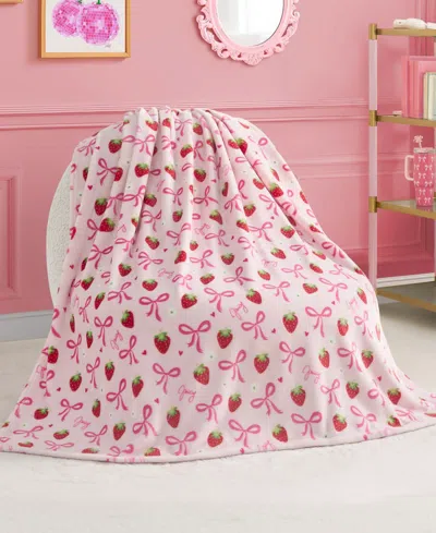 Juicy Couture Kids Plush Throw, 50" X 70" In Pink