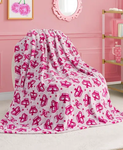 Juicy Couture Kids Plush Throw, 50" X 70" In Pink