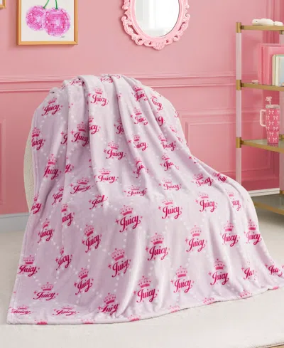 Juicy Couture Kids Plush Throw, 50" X 70" In Purple