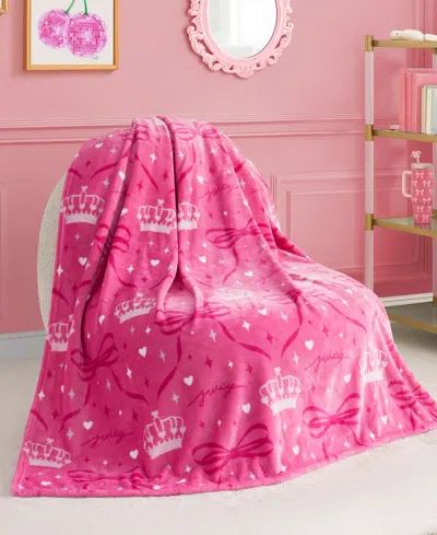 Juicy Couture Kids Plush Throw, 50" X 70" In Pink