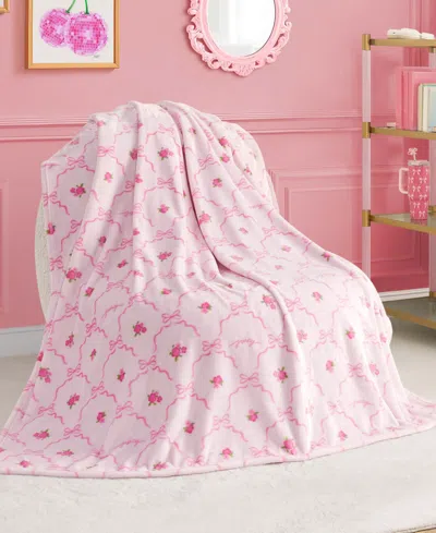 Juicy Couture Kids Plush Throw, 50" X 70" In Pink