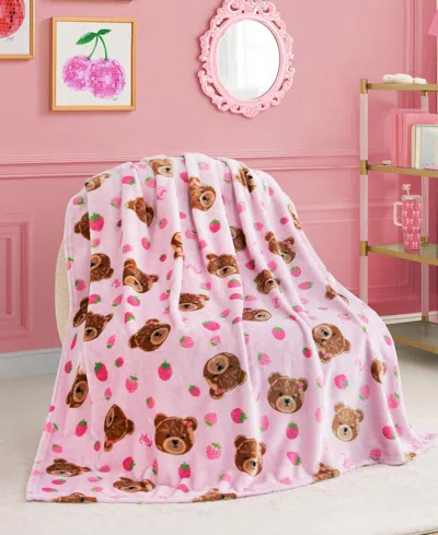 Juicy Couture Kids Plush Throw, 50" X 70" In Pink