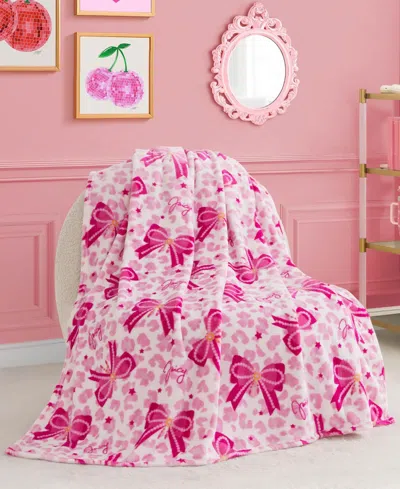 Juicy Couture Kids Plush Throw, 50" X 70" In Pink