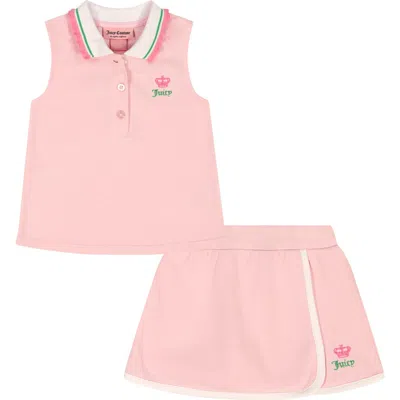 Juicy Couture Kids' Polo Tank & Skirt Set In Pink