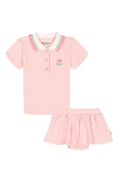Juicy Couture Babies'  Kids' Terry Polo & Skirt Set In Pink