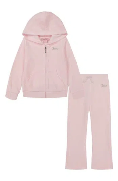 Juicy Couture Kids' Velour Hoodie And Joggers Set In Pink