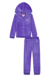 Juicy Couture Girls' Velour Hoodie & Jogger Pants Set - Big Kid In Purple