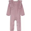 Juicy Couture Kids' Velour Ruffle Romper In Pink