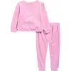 Juicy Couture Kids' Velour Sweatshirt & Joggers Set In Pink