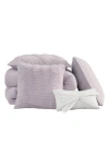 Juicy Couture Kiss 5-piece Pleat Plush Comforter Set In Lavender Purple