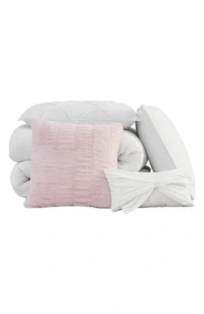 Juicy Couture Kiss 5-piece Pleat Plush Comforter Set In White