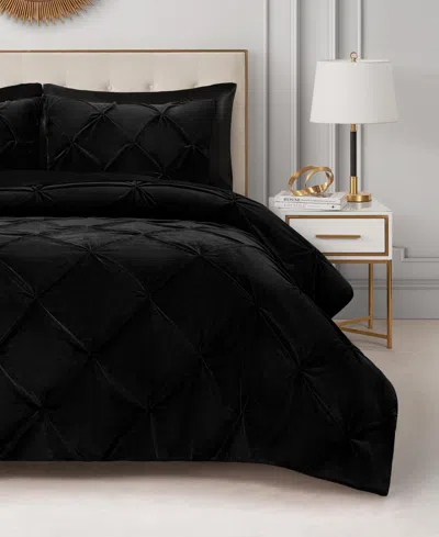 Juicy Couture Kiss Pleat Plush 2-pc. Comforter Set, Twin/twin Xl In Black