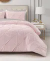 Juicy Couture Kiss Pleat Plush Comforter Sets In Light Pink