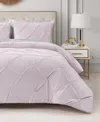 Juicy Couture Kiss Pleat Plush 3-pc. Comforter Set, King In Lavender Purple