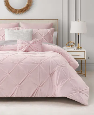 Juicy Couture Kiss Pleat Plush 5-pc. Comforter Set, Twin/twin Xl In Light Pink