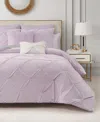 Shop Juicy Couture Kiss Pleat Plush 7-pc. Comforter Set, Full/queen In Lavender Purple